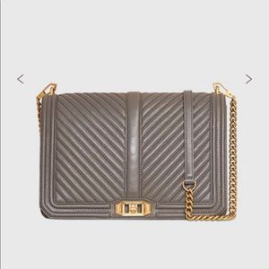 NWT Rebecca Minkoff Chevron quilted crossbody Gray 🐺